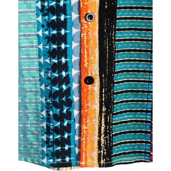 Men Multicolor Short Sleeve Button Up Casual Beach Shirt Lightweight Summer - Picture 5 of 6